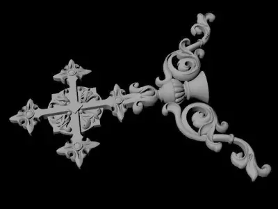 Central decor ornament for furniture 3D model 908