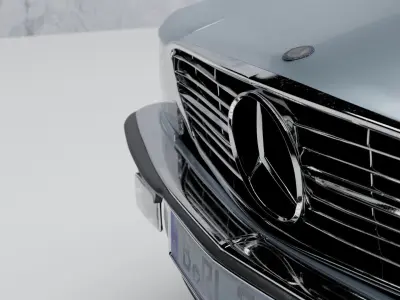 R107 Mercedes 380SL convertible model with interior 3D model