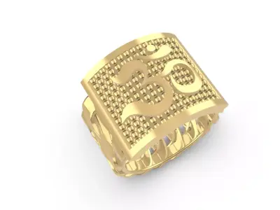 0250 Cuban Om Ring 3D print model