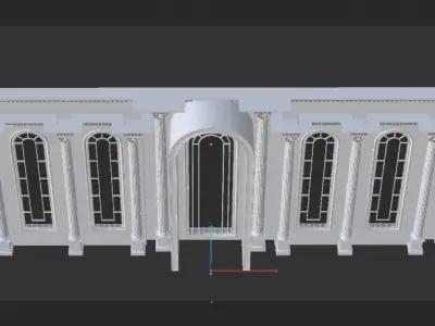 Modern Decorative Palace Facade 3D model