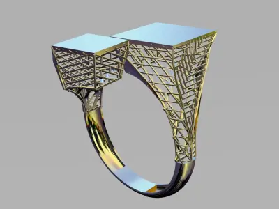 Gold spiral ring Free 3D print model