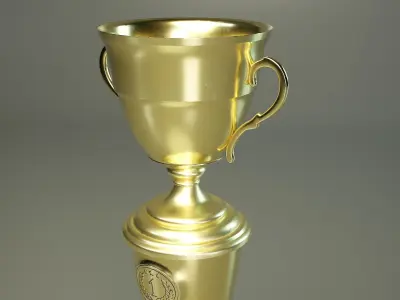 Winner Cup Set PBR Low-poly 3D model