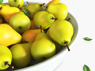 Pears with Flowers 3D model