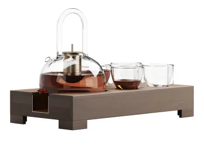 552 dishes decor set 18 japandi tea set by paola c milano 3D model