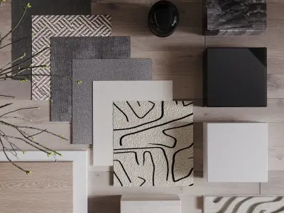 Corona Render Interior Scene Modern Apartment Beige 3D model  3D model