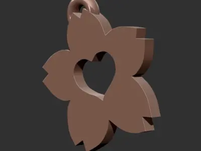 flower keychain Free 3D print model