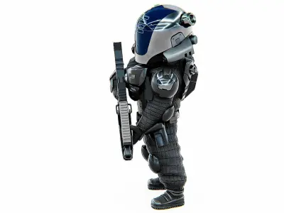 CYBER SOLDIER XC-25  Rigged for Unreal Engine - Unity - MIXAMO  3D model