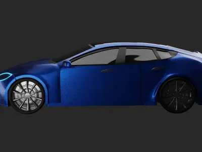 Tesla Model S car Low-poly 3D model