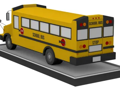 School Bus Low Poly Low-poly 3D model
