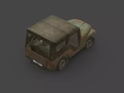 Abandoned Car - Jeep CJ 1954 Low-poly 3D model