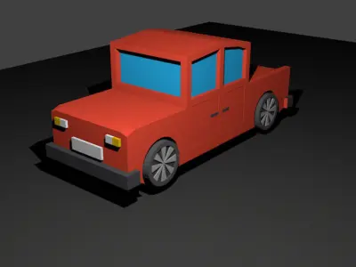 lowpoly cartoon car pack Free low-poly 3D model