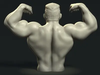Bodybuilder male showing off his muscles 3D print model
