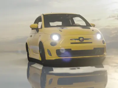 Fiat Abarth 500 - Rigged Low-poly 3D model