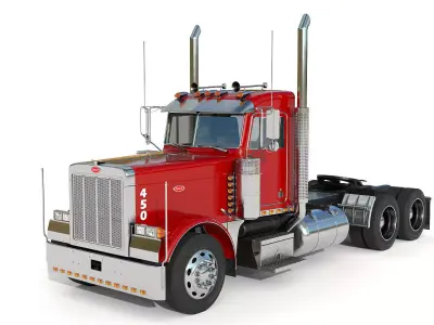 Truck 379 with interior  3D model