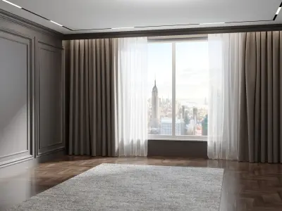 Luxury Curtains Assets SET 1 Low-poly 3D model