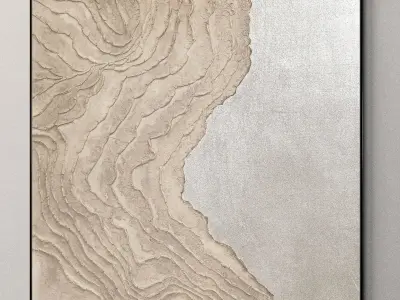 Plaster two square photo frames 34 Low-poly 3D model