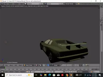 Ferrari Testarossa Low-poly 3D model