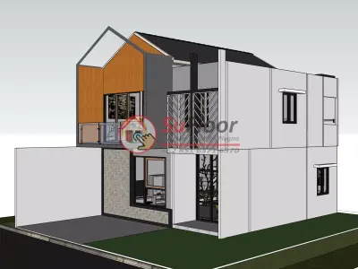 House 10x13m code 623 - Sketchup 3D model 3D model 3D model