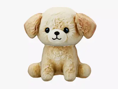 Dog Plushie Puppy Cartoon Chibi PBR Low-poly 3D model