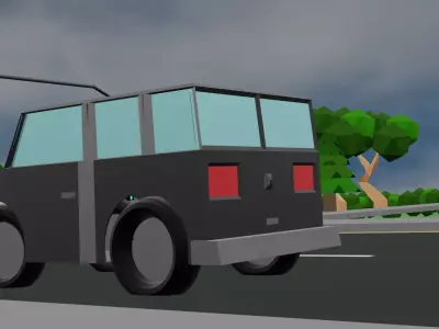 low poly stylized SUV Low-poly 3D model