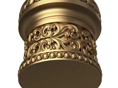 Carved Capital 0803 Low-poly 3D model