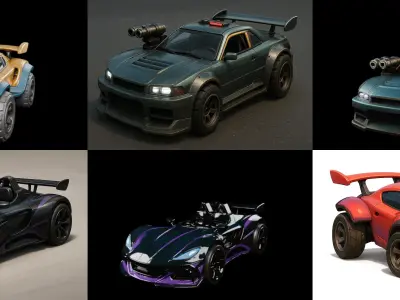 Gt one Car bundle 15 pack 100 glb 3D model