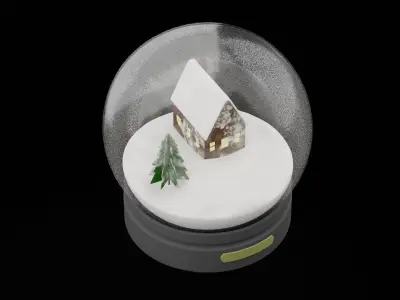 Christmas Snow Globe Low-poly 3D model