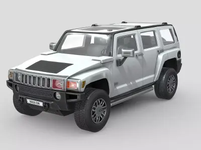 Hummer H3 2010 Low-poly 3D model