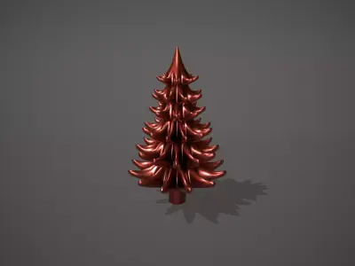 Red Metal Christmas Tree Ornament Low-poly 3D model