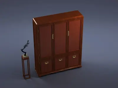 cabinet cabinet wardrobe sofa bed table bookshelve 3D model