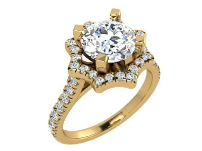 Halo Diamond Ring 3551 3D print model