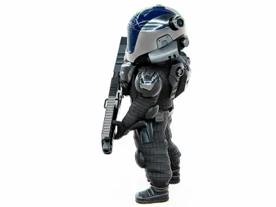 CYBER SOLDIER XC-25  Rigged for Unreal Engine - Unity - MIXAMO  3D model