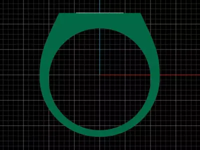 Mens Black Enamel Geometric 16 mm Signet  Ring 3 3D print model