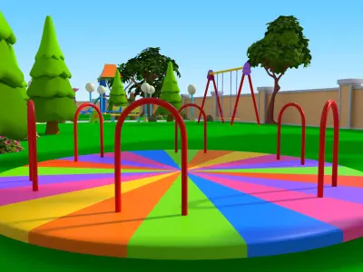 Cartoon Park 3D model Low-poly 3D model