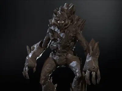 Stone Guardian Low-poly 3D model