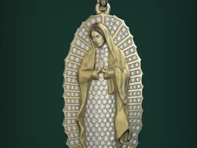 Virgin Mary Pendant 3D print model