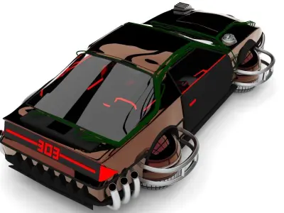 Chevrolet Camaro IROC-Z 1990 cyberpunk 3D model