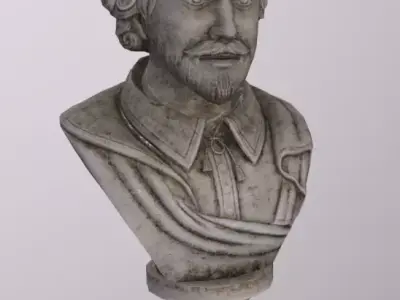 Shakespeare Bust Low-poly 3D model