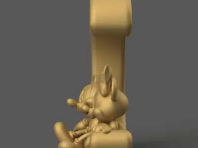 Cute mickey mouse and minnie Letter C for Fun Decoration 3D print model