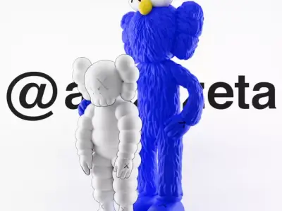 Kaws BFF x What Party Textured Low-poly 3D model