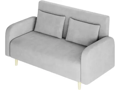 Contemporary Seats 2 Solid Color Sofa 3D model