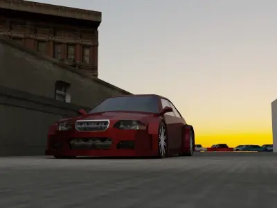 low poly race car Low-poly 3D model