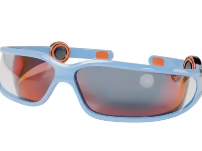 Futuristic Sport Sunglasses 3D Model Low-poly 3D model