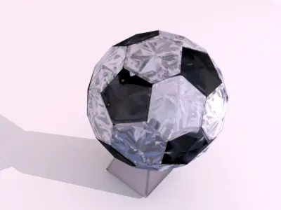Crystal Football Trophy Low-poly 3D model