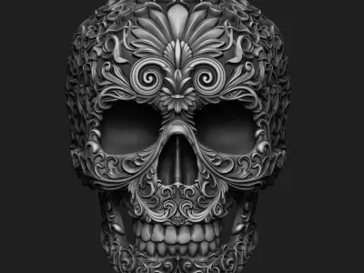 Skull ornamental  3D print model