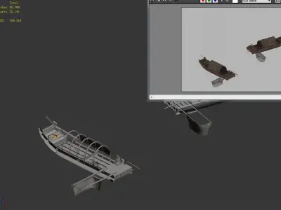 Game Crescent Bay - Wooden Boat 03 3D model