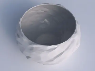 Bowl spheric twisted with low-polygon bulges  3D print model