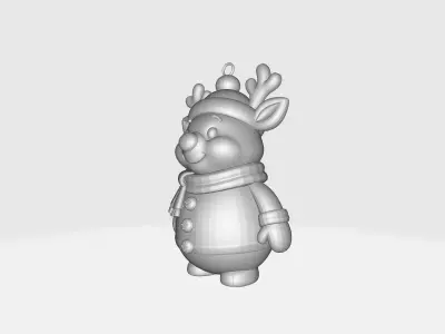 Cute Christmas Reindeer Ornament Festive Holiday Winter Decor 3D print model