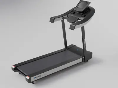 Gym 3D model set exercise bike with monitor 3D model