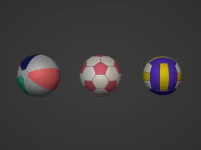 Balls Pack Low-poly 3D model